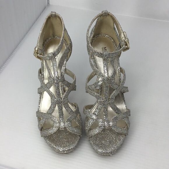 Michael Kors Sandra Glitter Caged Dress Sandals B4 - Picture 4 of 8